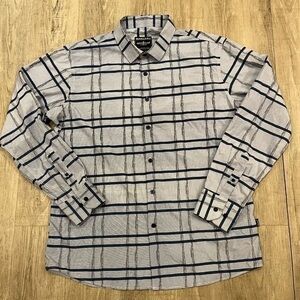 Barabas Blue Patterned Men’s Dress Shirt Button Down XL